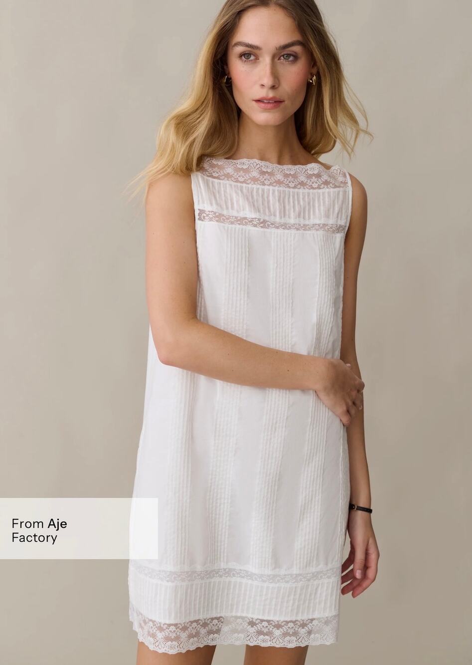 New sorella Lyla lace Cotton Dress white $222 size S
